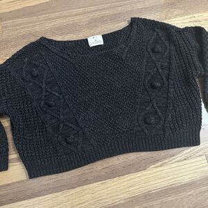 Pins and Needles Oversized, Cropped, Cable Knit Sweater, XS